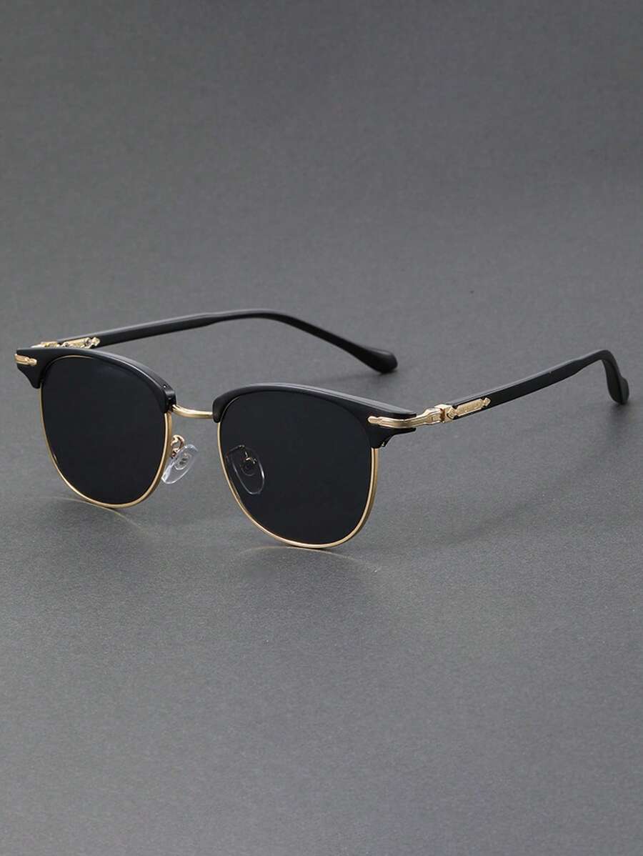 Fashionable Glasses Half Frame Designer Style Men And Women's Unique Temple Design Versatile Single Product Glasses