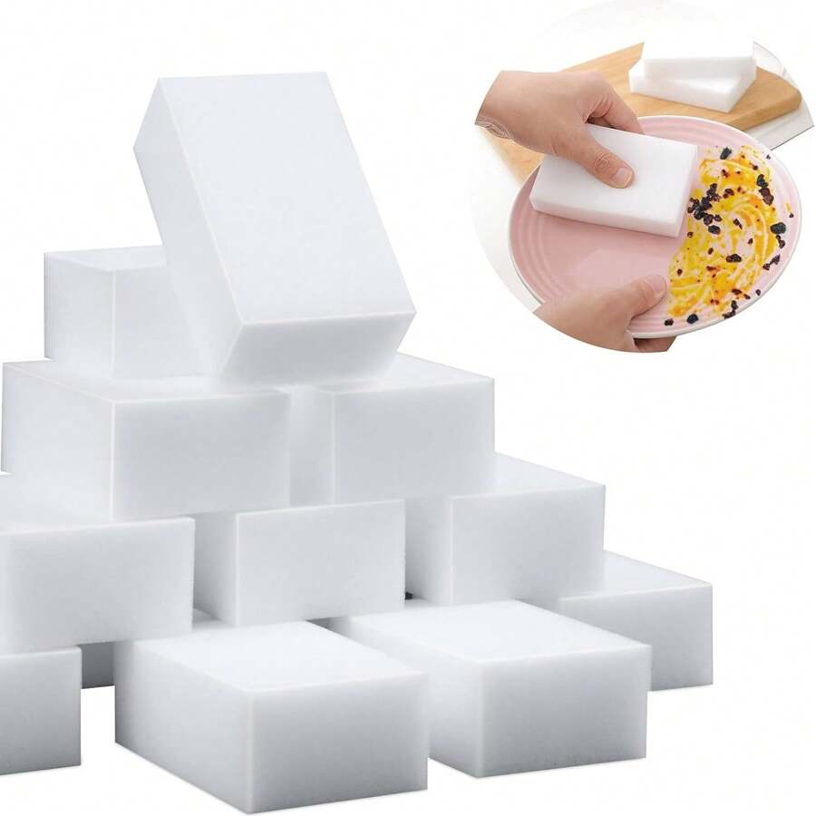 30 paquets d'éponges magiques extra épaisses et durables en mélamine. Éponges abrasives polyvalentes en mousse pour le nettoyage des surfaces, baignoire, sol, plinthes, salle de bain, murs. Accessoires de nettoyage pour la maison. Décorations pour la pièce. Peut être utilisé pour prévenir les taches d'huile, les déchets, etc. Convient pour les cuisines, les restaurants, les fêtes, les rassemblements, les voyages, les cadeaux de famille, les cadeaux pour la maison