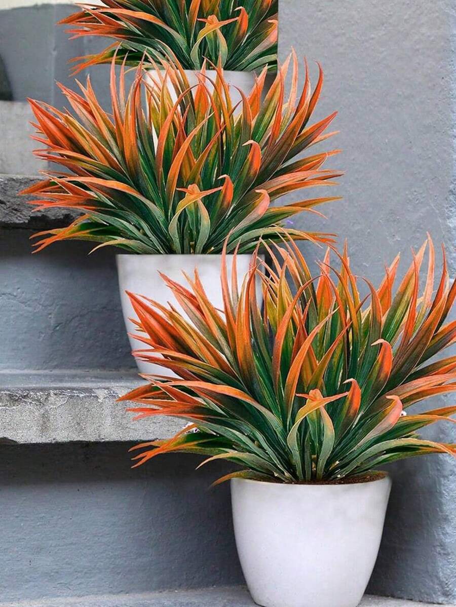 1/3/5pcs Artificial Grass Fake Plant UV Resistant Greenery Plastic Plants Home Garden Windowsill Decoration, Dining Room, Bedroom, Wedding Birthday Party Flower , Valentine's Day Gifts, Christmas, Thanksgiving, Halloween Indoor/Outdoor Holiday Decor, Photography Spring And Summer Seasonal Decoration Outdoor Simulation Greener