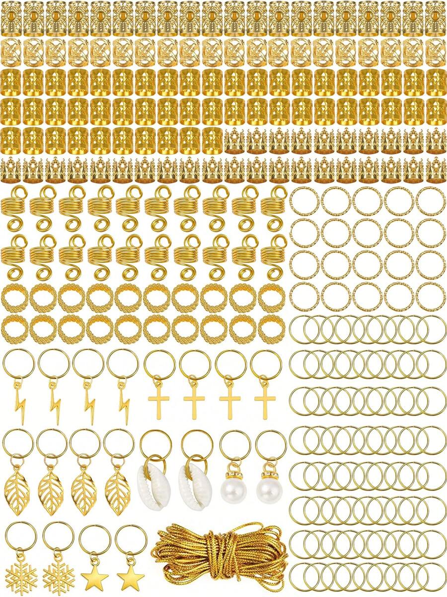 259 Pcs Hair Jewelry, Hair Accessories For Braids Silver Loc Jewelry For Hair Dreadlocks Braid Jewelry Hair Cuffs Clips Dreadlock Accessories For Women's Hair Charms Rings Decoration ,Flat Claw Clip, Hair Slide, Hair Claws
