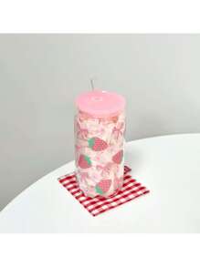 Roze bedekte aardbei