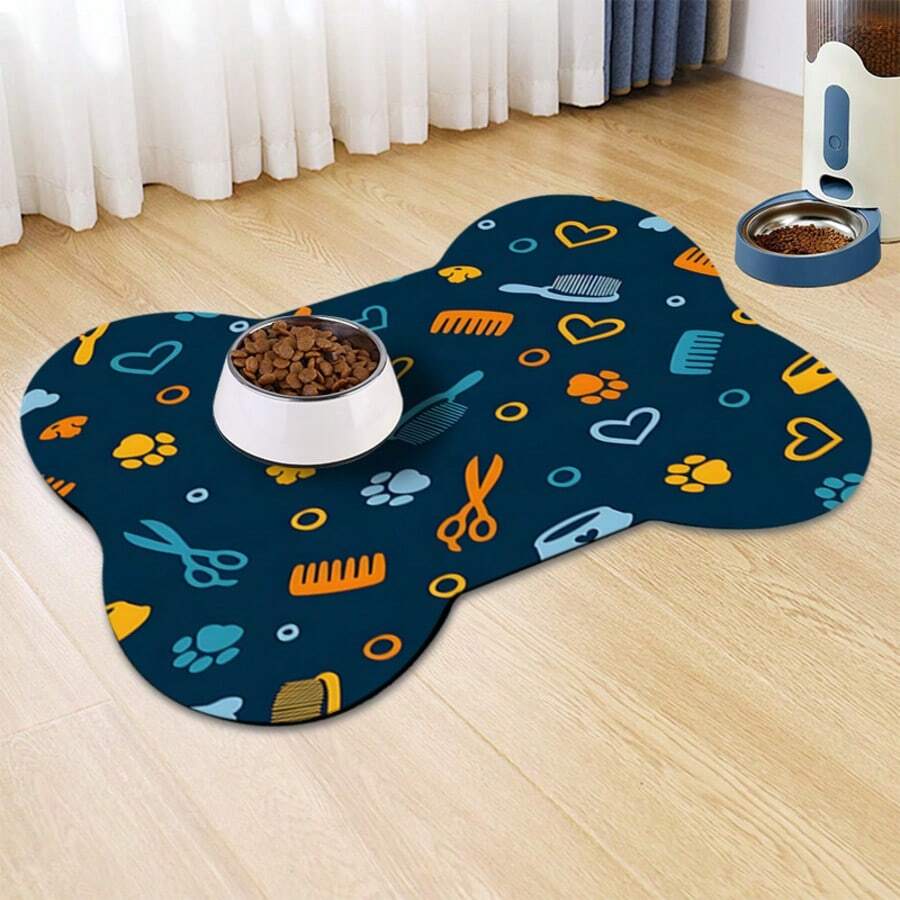 1 pezzo Tappetino per l alimentazione degli animali domestici, tappetino assorbente per cibo di cani e gatti, tappetino impermeabile e antistrappo per animali domestici, resistente alle macchie e facile da pulire, adatto per dispenser di acqua per cani e gatti, accessori per animali domestici, tappetino per pasti per animali domestici adatto per bevitori sporchi e disordinati