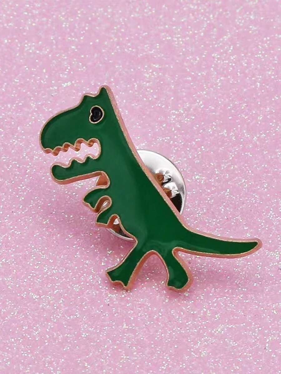 Une broche en alliage de dinosaure au style de bande dessinée mignon, personnalisée et minimaliste. Convient pour toutes les saisons, idéal pour le trajet domicile-travail et la vie sur le campus. Excellent pour le port pendant la rentrée scolaire. Sac à dos pour l'école.