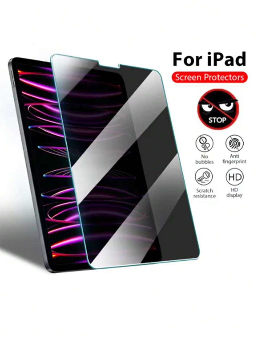 1pc - High Definition High Transparency, Anti-Scratch Anti-Drop, Full Screen Coverage, Strong Anti-Fingerprint, Sensitive Touch, Anti-Glare Tempered Glass Screen Protector, Privacy Protection Tempered Glass, Compatible With IPad Gift For Birthday, Family, Friends Anti-Spy, Pad Screen Protector, Pad Accessories