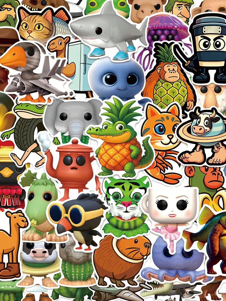 55 sztuk naklejek z kreskówkową kreskówką Tung Tung Tung Sahur Doodle, zabawny kreatywny styl, wodoodporny materiał PVC, wielokrotnego użytku, nadaje się do nagród szkolnych, dekoracji kasku, planera, dekoracji samochodu, dekoracji imprezowych, etykiet, scrapbookingu, laptopa, bagażu, gitary, butelki z wodą, etui na telefon, miejskiego młodzieżowego wystroju modowego