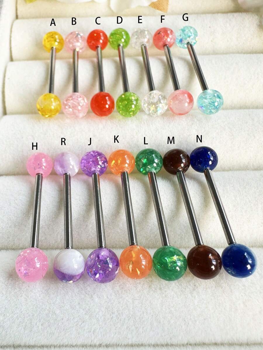 2025 Latest Colorful Tongue Ring With Glitter Sequins, Cute Multi-Color Options For Women, Students And Party Wear