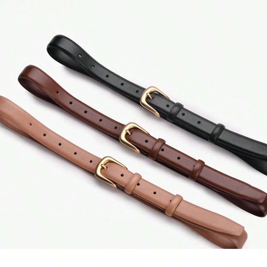 1pc/2pcs-Fashionable Women Belt With Metal Buckle, Suitable For Various Festivals, Parties And Casual Occasions