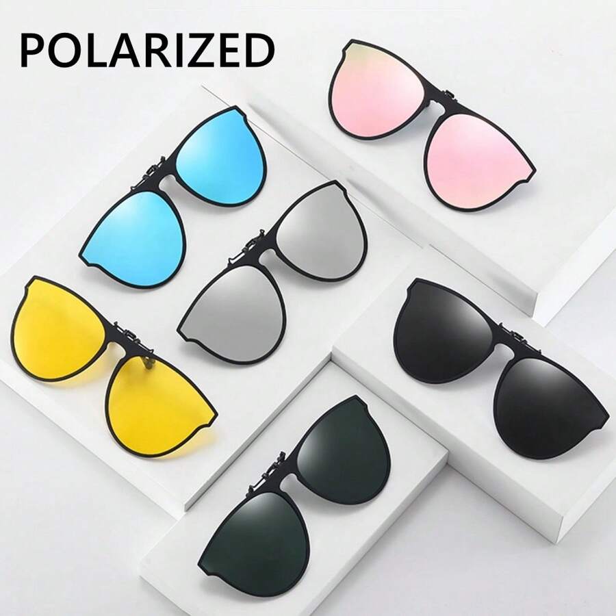 Summer Beach Vacation Reversible Color Clip-On Cat Eye Eyeglasses, Elegant UV Protection Lenses For Fishing, Driving, Travel, Photography, Fit For Couples, Compatible With Multiple Frames