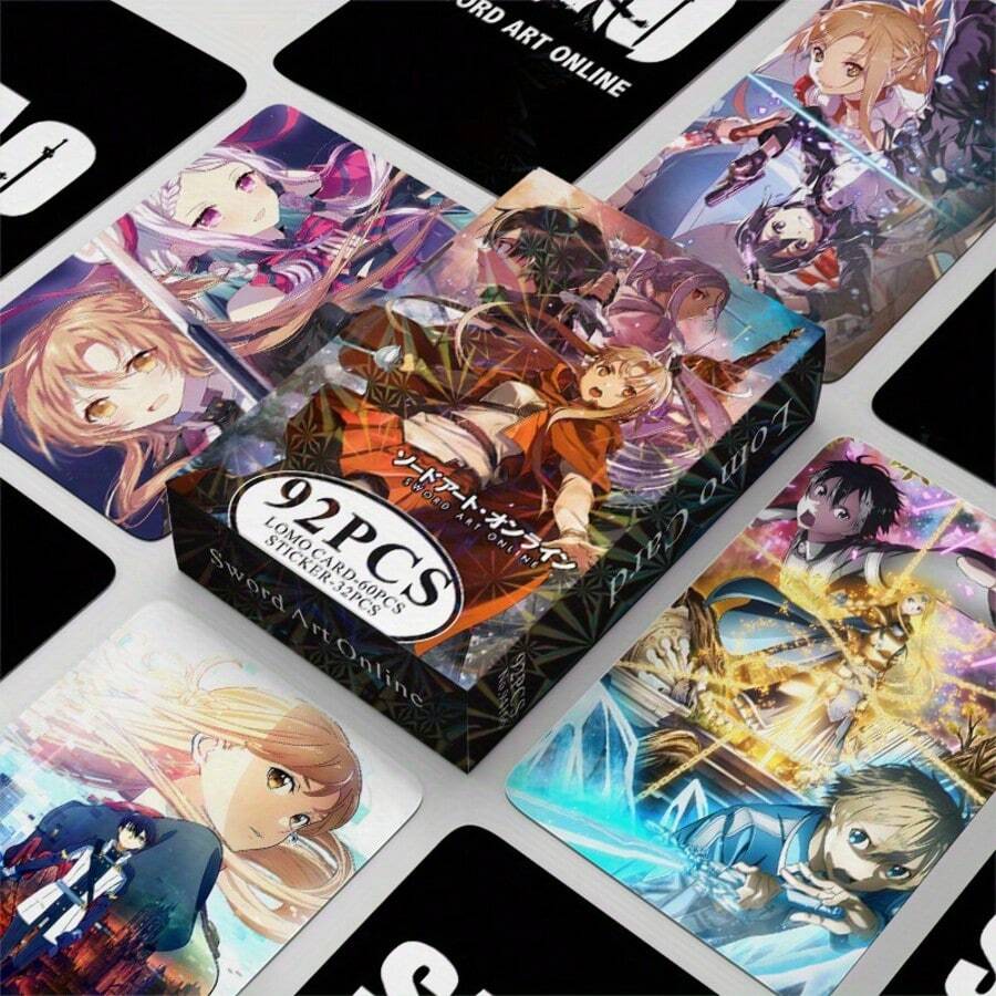 92pcs Anime Cards (60 Cards + 32 Stickers), Japanese 2D Photo Cards, Double-Sided Color Printing, Collectible Card, Coated Paper, Printed Cards, 14+, Summer, Back To School Season, High-Quality - Birthday Gift - Christmas Gift - Easter Gift - Valentine's Day Gift - Perfect Gift