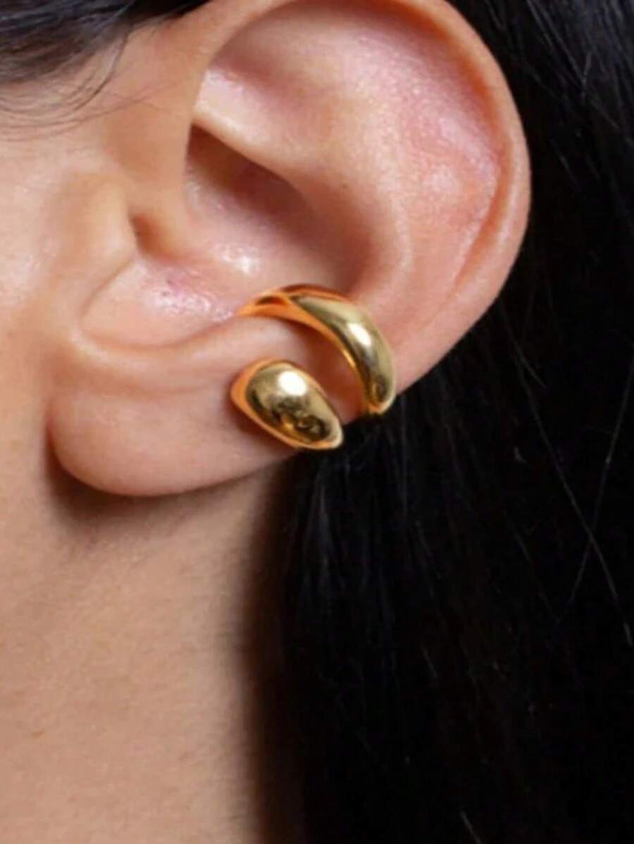 1 pièce élégante manchette d'oreille ouverte géométrique accessoire élégant à la mode adapté à un usage quotidien pour les femmes