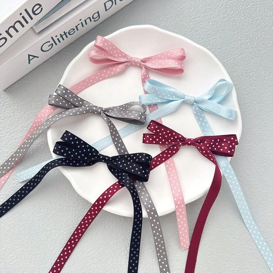 2/5/10 Stück Damen Retro Minimalist Pünktchen Schleifen Haarspangen, eleganter Boho-Stil für den täglichen Gebrauch, Fotoshooting, Haraccessoire, Sommeraccessoire, Haarklammern, Haarspangen, Haarklips