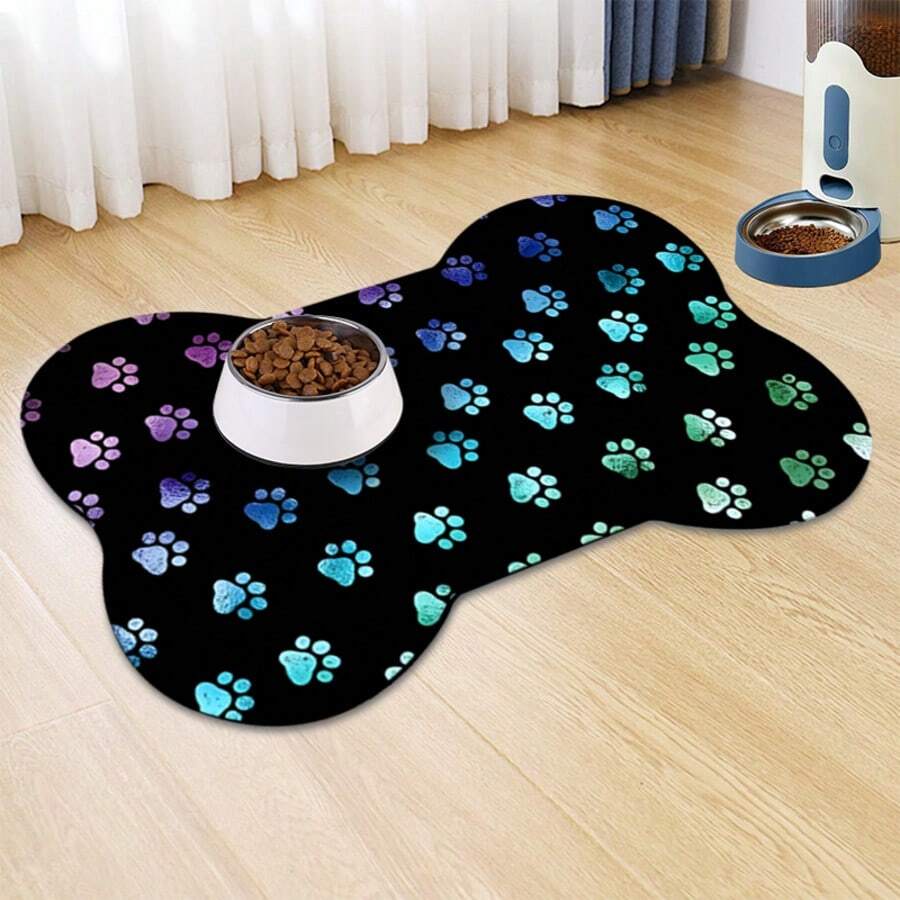 1 pezzo tappetino per l'alimentazione degli animali domestici, tappetino assorbente per cibo di cani e gatti, tappetino da dispensa impermeabile e anti-perdite per animali domestici, resistente alle macchie e facile da pulire per ciotole di acqua per cani e gatti, accessori per animali domestici, tappetino per pasti adatto per bevitori sporchi e disordinati