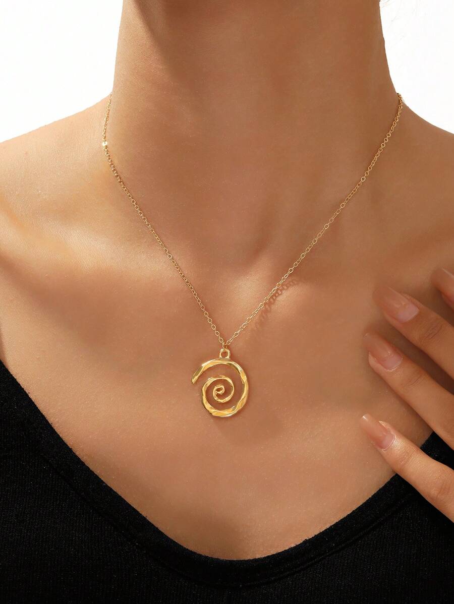 1 pièce Collier pendentif tourbillon classique mode pour femmes, convient pour un port quotidien, meilleur cadeau pour les amis