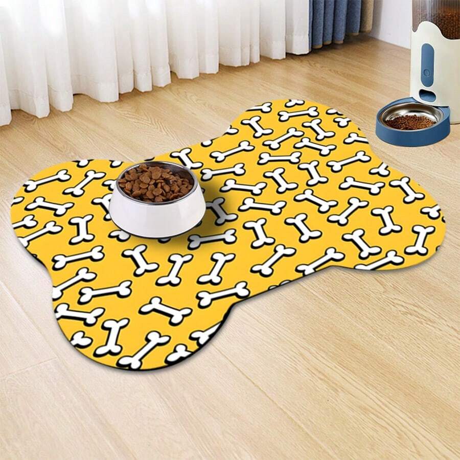 1 pezzo Tappetino per l'alimentazione degli animali domestici, tappetino assorbente per cibo di gatti e cani, tappetino impermeabile a prova di fuoriuscite, tappetino pulibile per ciotole di cibo e acqua di gatti e cani, accessori per animali domestici, adatto per animali che fanno sporco e confusione mentre mangiano e bevono