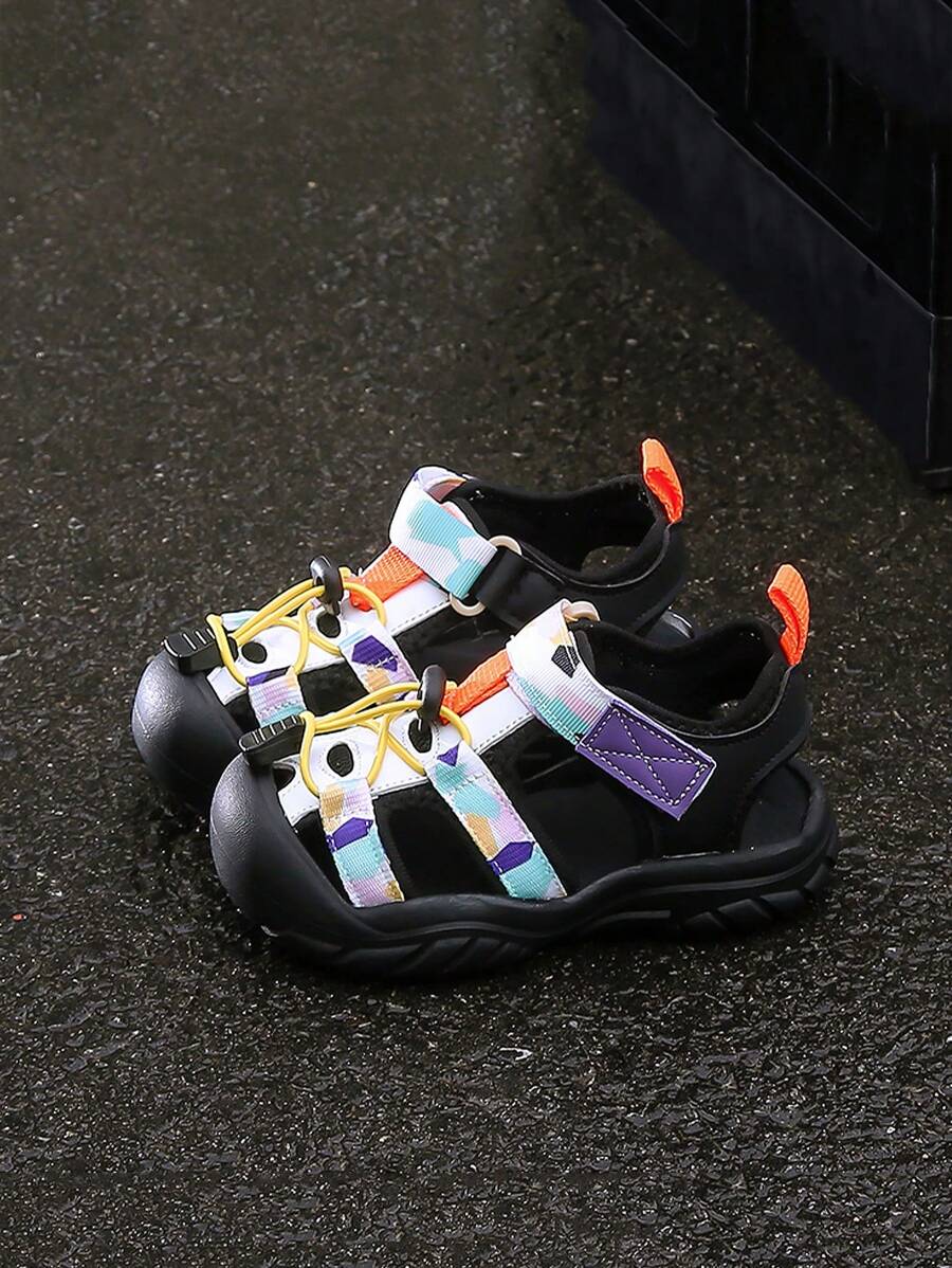 1 Pair Contrast Color New Kids Sports Shoes, Soft Sole Casual Sandals For Boys Girls Big Children