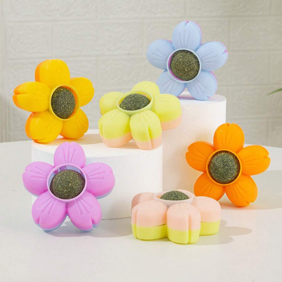 Suministros para mascotas Juguetes con forma de flor con hierba gatera para gatos, juguete para morder para aliviar el aburrimiento y el rechinamiento de dientes