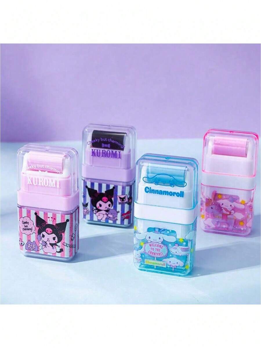 Sanrio 1pc Sanrio Family Cartoon Design Rubber Stamp, Cute Creative Eraser For Students