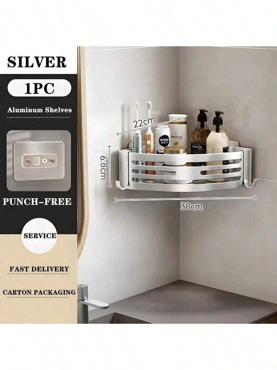 Aluminum Alloy Bathroom Shelves, Thick Punch-Free Tripod, Wall Corner Shelf, Bathroom Accessories, Shower Organizer