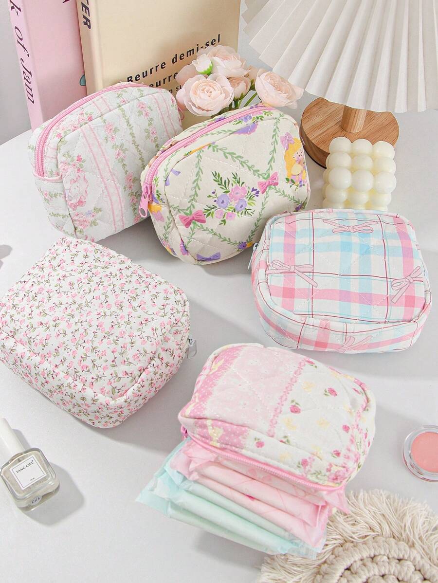 1 Peça Bolsa de Armazenamento Mini com Estampa Fofa e Doce com Zíper para Maquiagem, Viagem, Armazenamento, Cosméticos, Moedas Soltas, Armazenamento de Batom, Absorventes, Armazenamento Diverso, Cartões, Armazenamento de Cabelo, Vários Presentes de Feriado, Essenciais de Viagem, Férias, Suprimentos de Armazenamento e Organização de Volta às Aulas, como Presente para Amigos, Esposa, Dia dos Namorados, Bolsa de Verão Escolar, Bolsa de Viagem para Mulheres, Necessaire de Maquiagem para Viagem