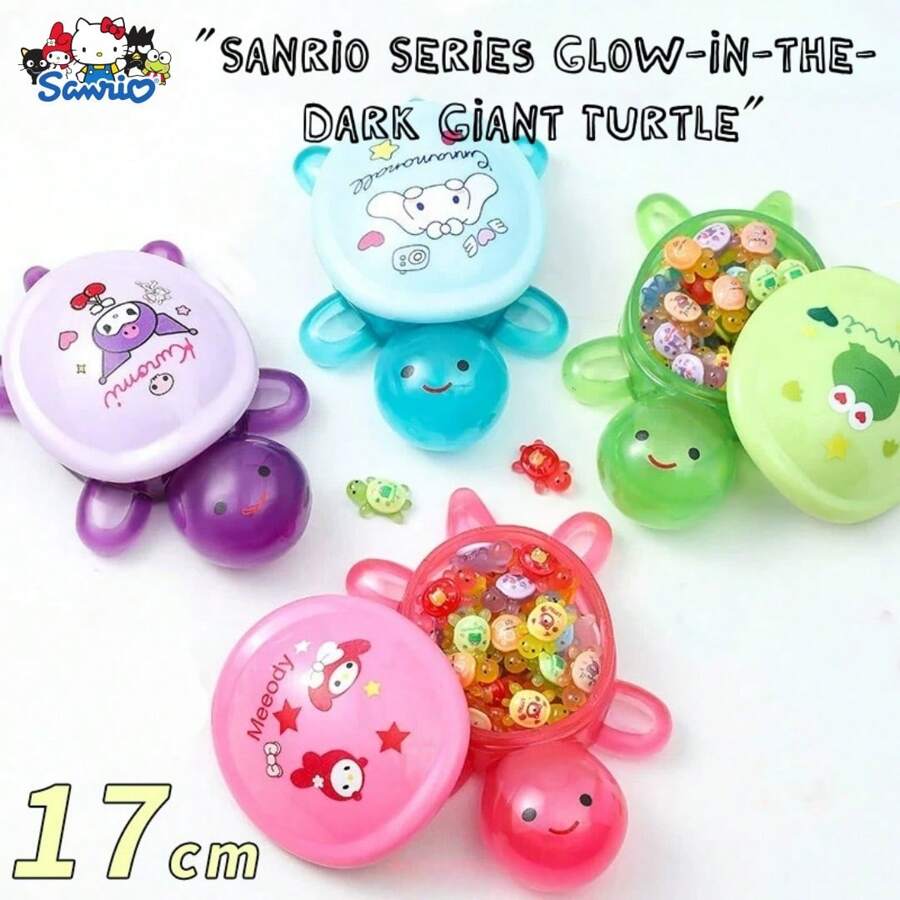 Sanrio 1pc Sanrio Series Glow-In-The-Dark Giant Turtle - Cute Character-Themed Decorations With Detachable Shell, Absorbs Sunlight To Glow, Perfect For Collectors!