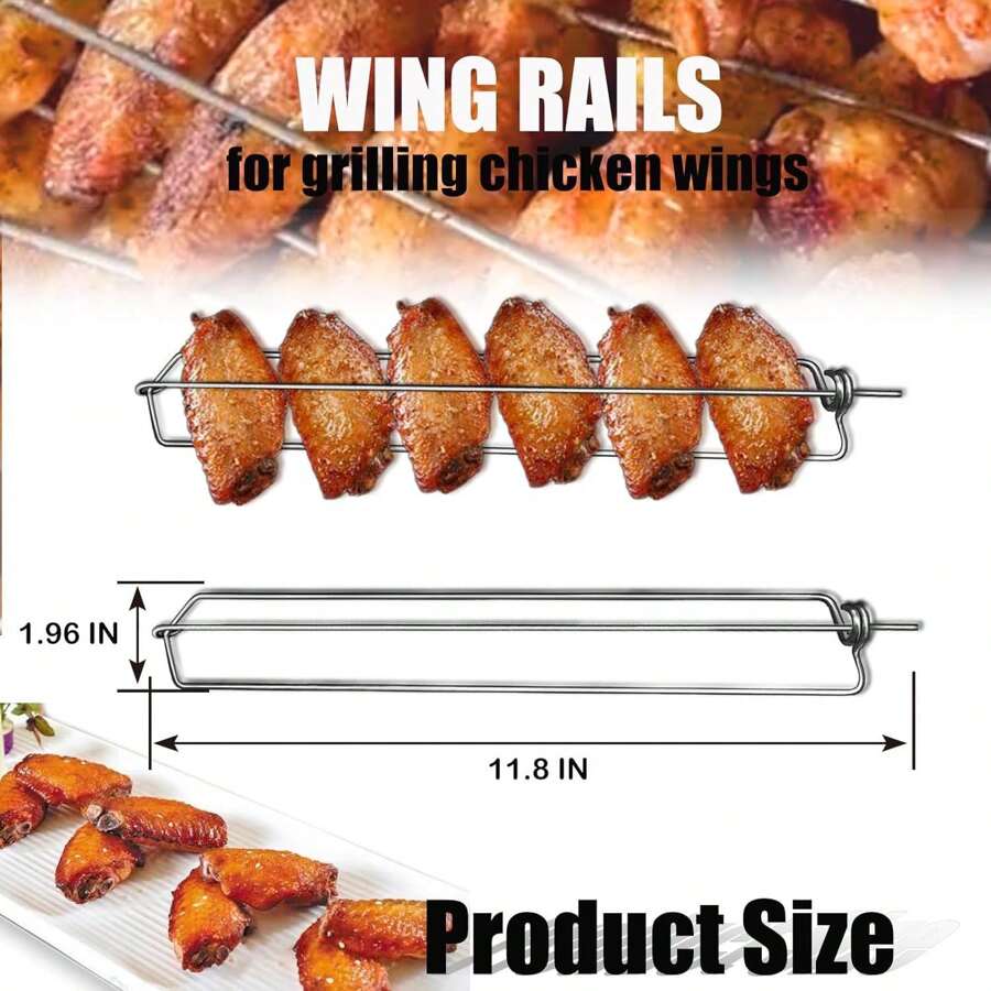 1 pièce Fourchette de cuisson extérieure Wingrails, ustensile de barbecue