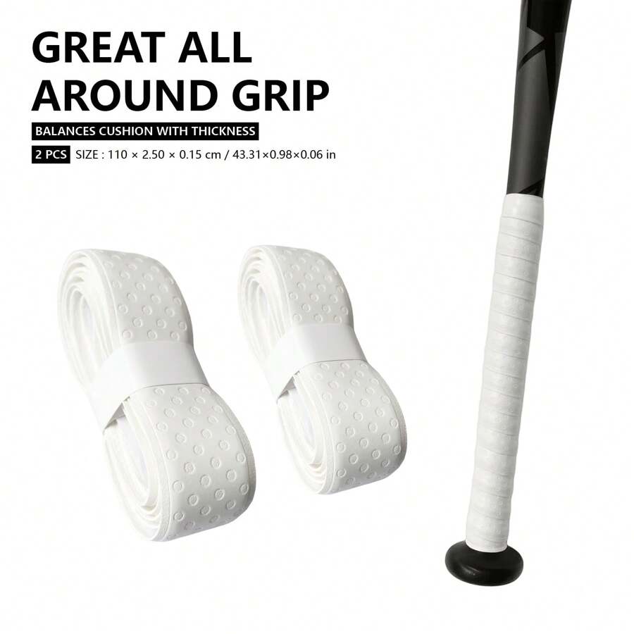 Cinta de agarre universal para bates de béisbol/sófbol de 1.5mm, con respaldo de goma completo, diseño duradero de alto acolchado (1100mm)