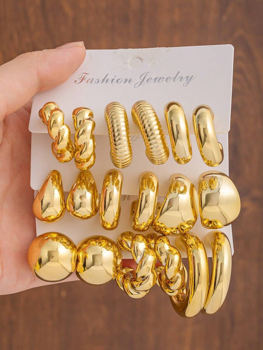 Ensembles de boucles d'oreilles CCB Europe et États-Unis, style d'influenceur en ligne