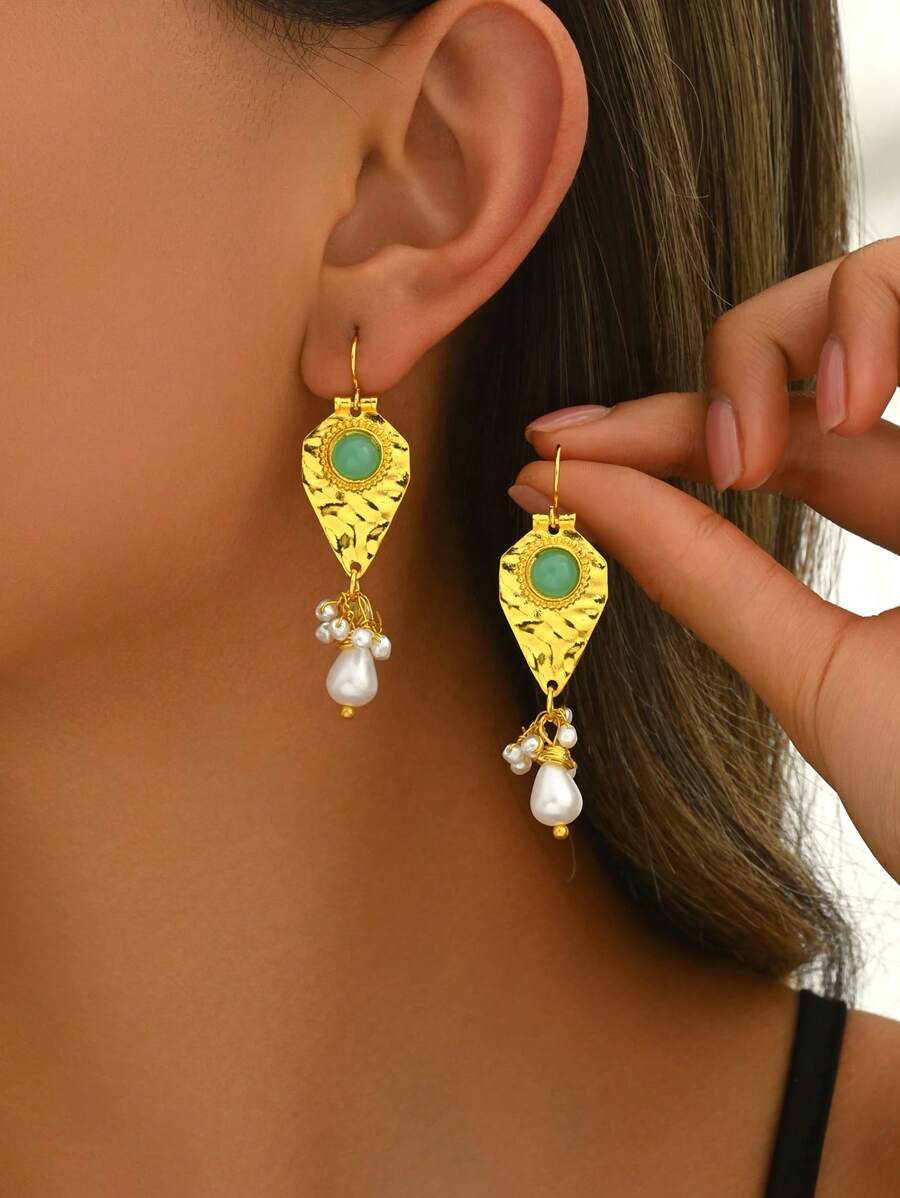 1 par de pendientes bohemios de diseño exquisito y creativo, accesorios de joyería de diseño único, regalo adecuado para uso diario y festividades de la mujer