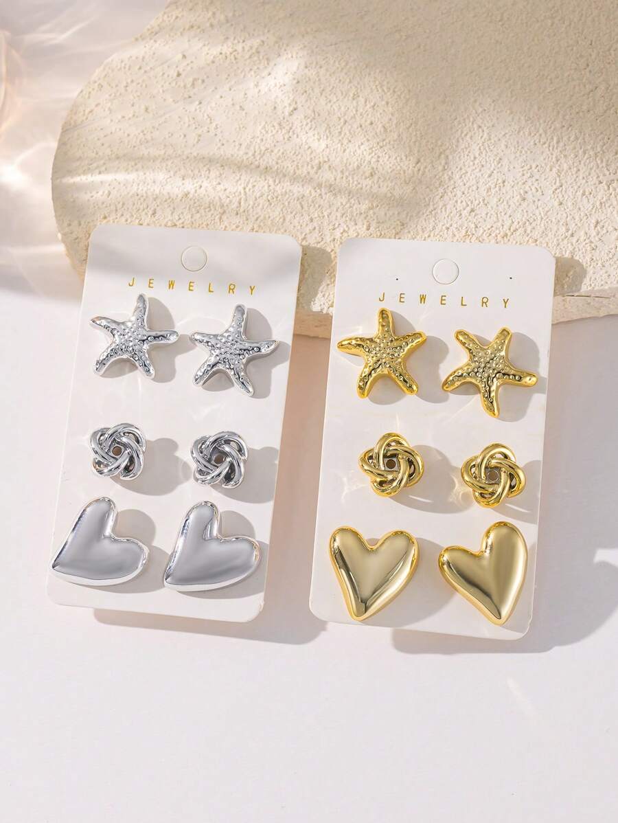 Ensemble de boucles d'oreilles de style de luxe, populaire style d'étoile européen et américain