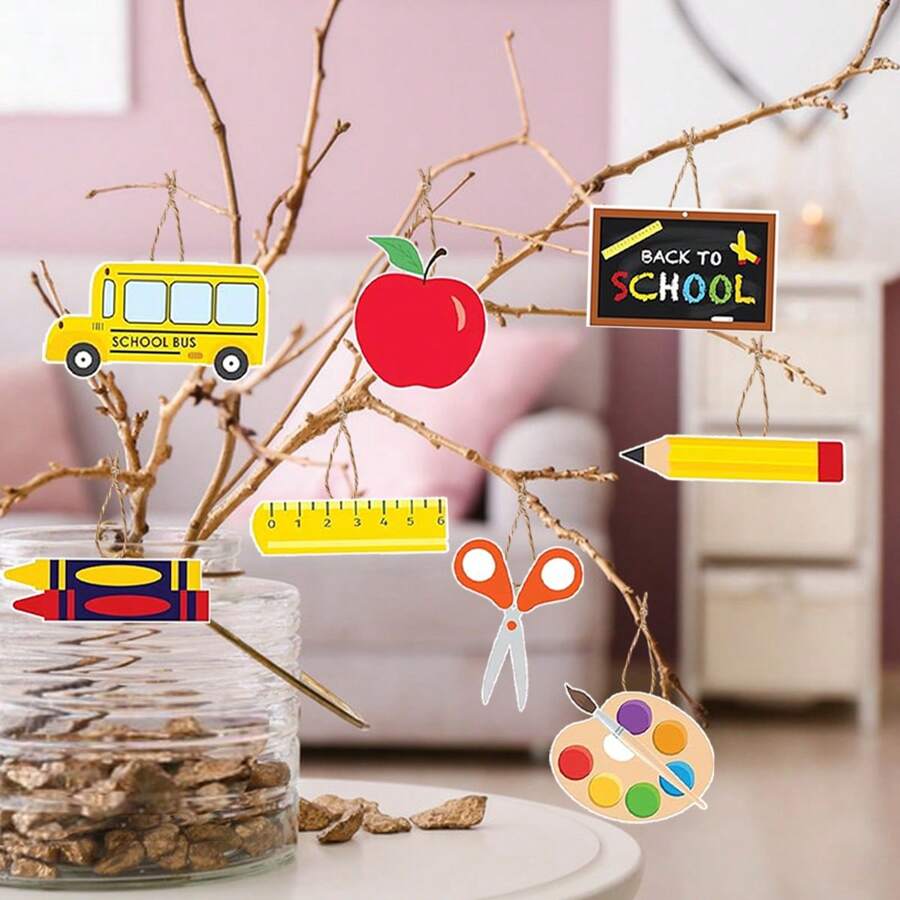 16pcs Back To School Decor Hanging Swirl Classroom Hanging Decoration, Back To School Party Decorations