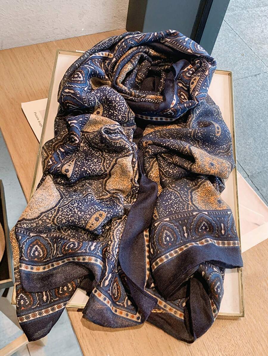 Nuevo 2025 Pañuelo de seda con estampado floral de alta gama para mujer, chal con protección solar, accesorio de envolvente