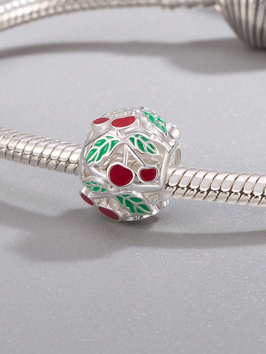 1 Peça Pingente de Moda Contas Oca de Pérola de Cereja DIY Presente de Jóia