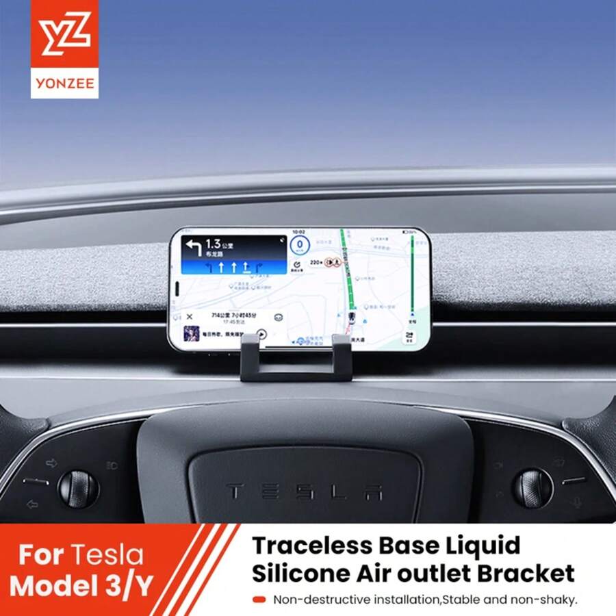 Car Phone Holder Air Vent Clip Mobile Cell Phone Stand In Car Liquid Silicone Air Outle