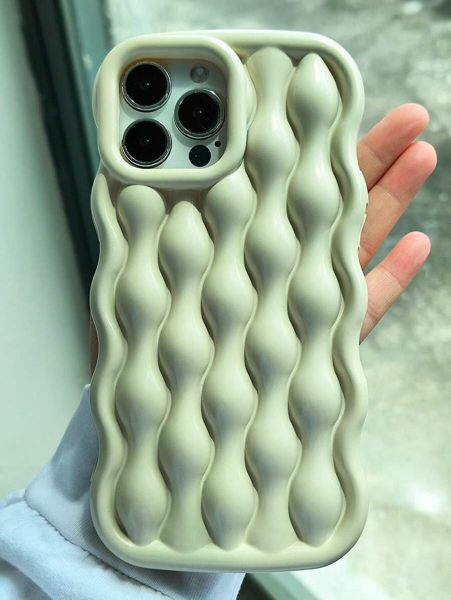 A 3D Water Ripple Curled Wave Frame Shape Shockproof And Soft Protective Women's Phone Case Suitable For IPhone 15