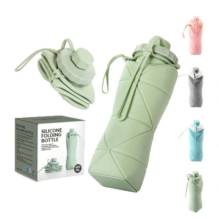 1pc Portable Silicone Collapsible Water Bottle, Outdoor Sports Travel Water Cup Retractable Mug, Suitable For Travel And Home Use