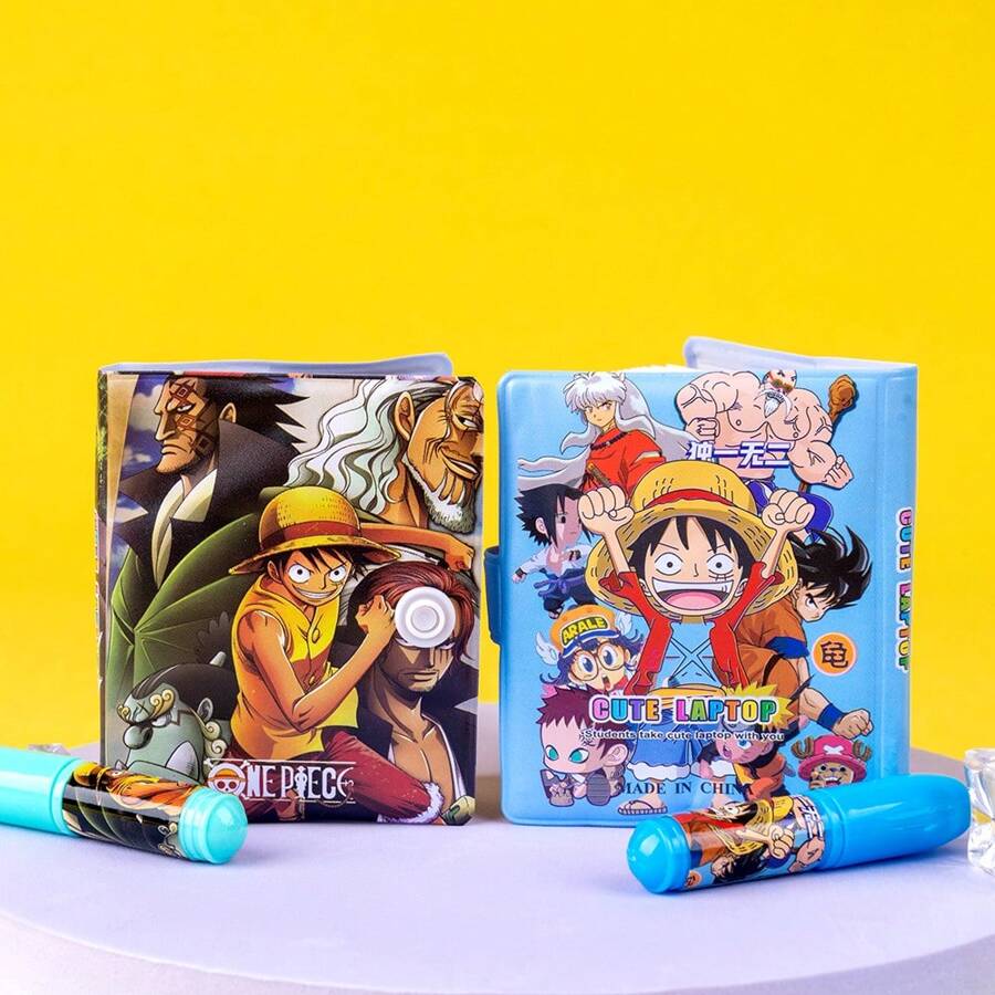 bandai 1 pieza Cuaderno de espiral de Bandai con dibujos animados de One Piece, libreta de notas para estudiantes, set de anime con bolígrafo y colgante, cuaderno de material, diario, útiles escolares, premio para estudiantes, cuaderno para fiestas, artículos de papelería de regreso a la escuela, uso de oficina, bolígrafo para exámenes