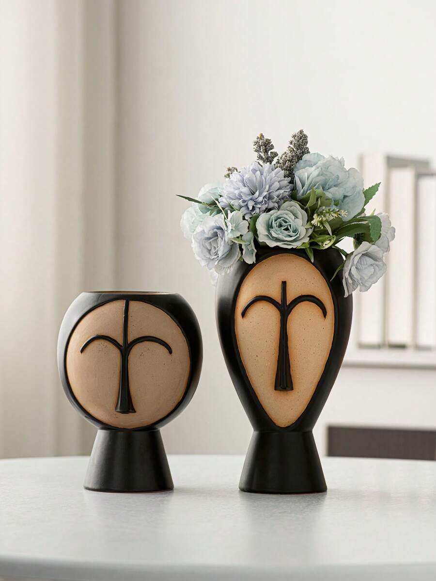 1 Peça Vaso de Flor em Estilo Vintage de Cerâmica, Vaso Decorativo Criativo, Acessório de Decoração de Mesa, 2 Tamanhos, Adequado para Decoração de Casa, Quarto, Hotel, Restaurante, Presente de Formatura, Lembrança de Casamento