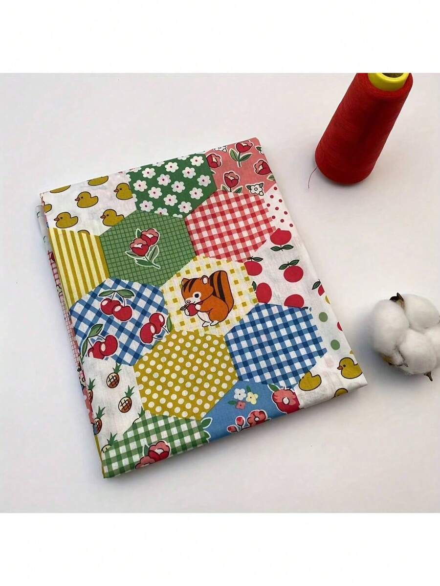 1 Yard Colorful Pattern Flower Patchwork Quilting Fabric Decorative Fabric For DIY Handmade Craft For Upholstery And Home Accents, ,36inch X 58inch(91cmx148cm)