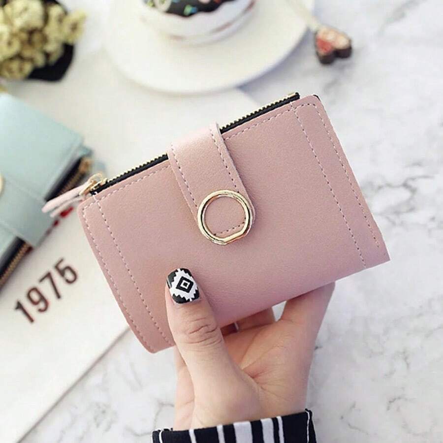 New Short Women Wallets Fashion Simple Cute Small Female Wallets PU Leather Card Holder Women's Purse For Women Wallet Mini Wallet Purse Wallet Small Wallet Cute Wallet
