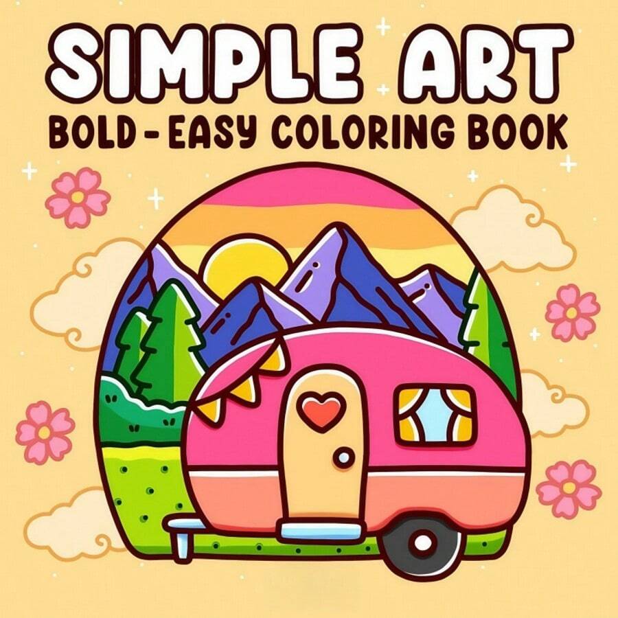 Arte simple: Libro para colorear para adultos y adolescentes, diseños audaces y sencillos, patrones minimalistas, perfecto para relajarse, 24 páginas dibujadas a mano para colorear, brindando una experiencia agradable de colorear, un regalo atento para amigos, familiares o seres queridos en vacaciones, cumpleaños u ocasiones especiales, vuelta al colegio, útiles escolares
