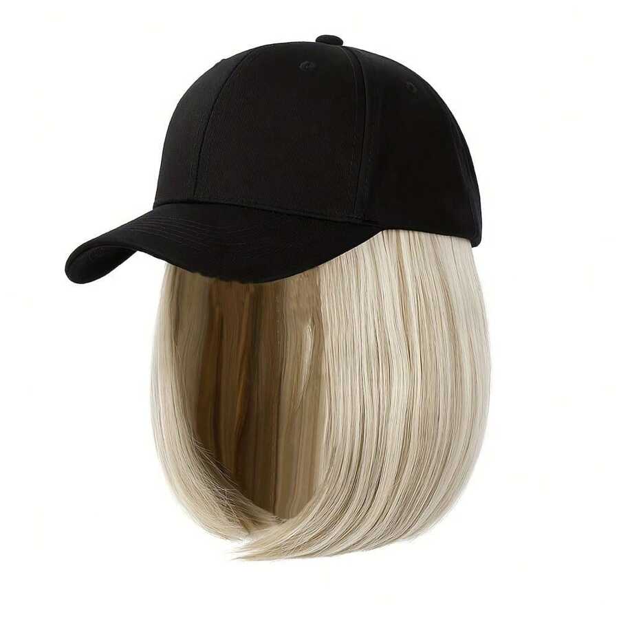 Short Straight Synthetic Wig Adjustable Baseball Cap For Men Women Heat-Resistant Wig For Daily Wear And Special Occasions Multi-Style And Multi-Functional Wig