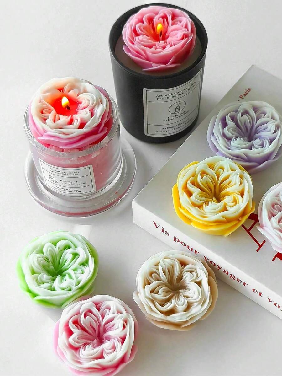 Vela Aromática de Vidro com Aroma de Rosa 1 Pacote, Presente do Dia das Mães, Decoração para Quarto, Casamento, Aniversário, Celebração Romântica, Festa de Casamento, Cera de Soja Inodora, Embalagem em Caixa Colorida de Alta Qualidade, Vela de Aniversário, Decoração para Pedido de Casamento, Decoração de Jantar à Luz de Velas
