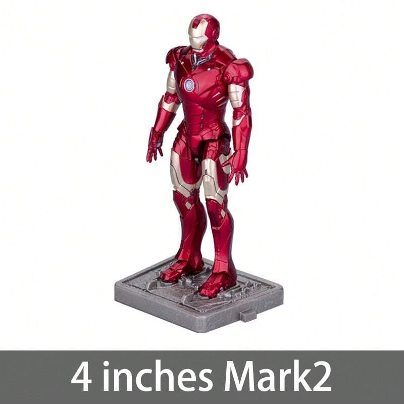Hasbro Figuras coleccionables de exhibición de 4 pulgadas de la serie Iron Man del 10.º aniversario de I-VII no luminosas, armadura fiel a la película y base extraíble, edición de coleccionista