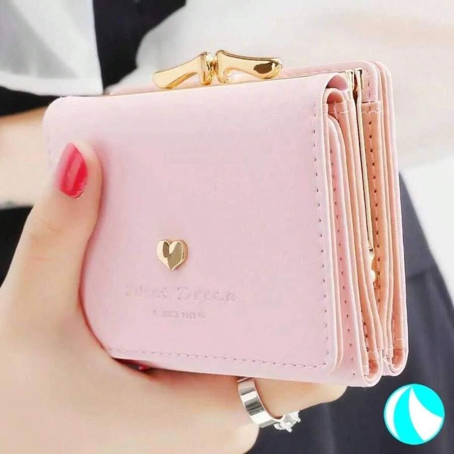 Small Women Wallet Loving Heart Short Women's Wallet Card Holder Girls Mini Woman Fashion Lady Coin Purse For Female Clutch Bag For Women Money Wallet Mini Wallet Purse Wallet Coin Wallet
