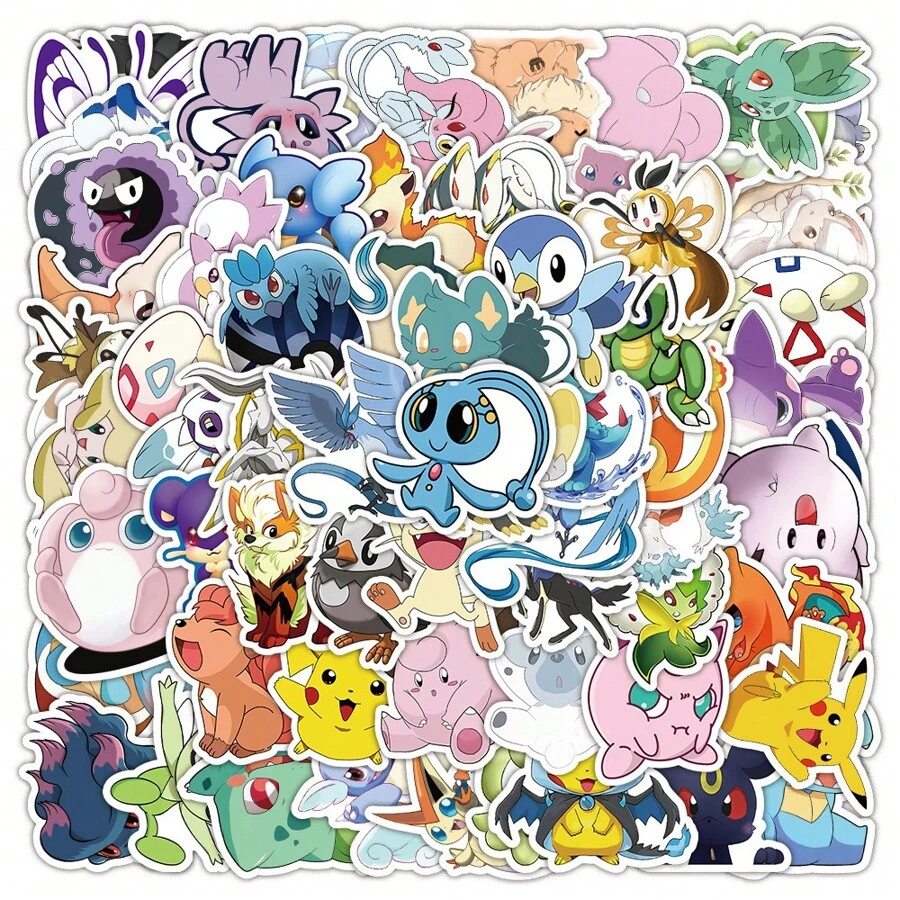 bandai 100 Stück Kawaii Aufkleber Graffiti Decals für Skateboard, Fahrrad, Kühlschrank, Büromaterial, wasserfeste Dekoration, Anime Aufkleber, Geschenk für Kinder, Raumdekoration, Wanddekor, Wandaufkleber