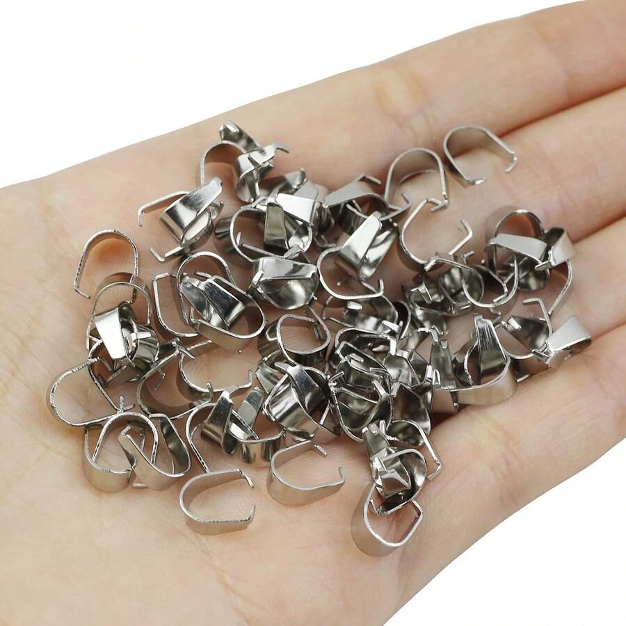 200pcs Stainless Steel Sunflower Seed Clasp Pendant Connector For DIY Jewelry Making Accessories