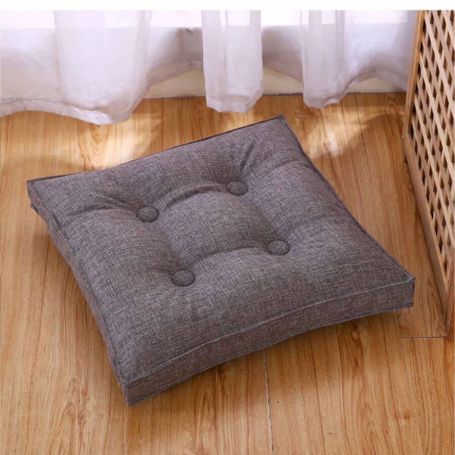 Cojín de tatami de algodón y lino para sillas, de cuatro estaciones. Cojín grueso para silla de comedor, cojín para ventana, cojín para el suelo, extraíble y lavable