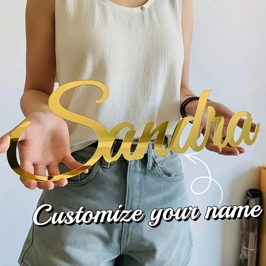 1 pezzo di decorazione da parete in lettere personalizzabili in acrilico - personalizzabile con il tuo testo, scegli tra specchio/acrilico/materiali in legno, 3 opzioni, design tagliato al laser di alta qualità, ideale per decorazioni di matrimoni, decorazioni per la casa, decorazioni per feste, decorazioni per uffici, decorazioni per bar, decorazioni per club, studi, camerini, ottimo regalo per famiglia e amici