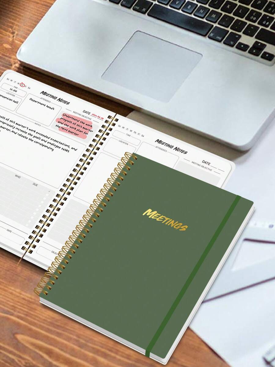 BUBU 1pc Daily Meeting Planner Notebook, B5 Undated Meeting Planner With Summary Notes, Deadlines & Goals, 160 Pages Of Productivity, Ideal For School, Office,Back To School Essential