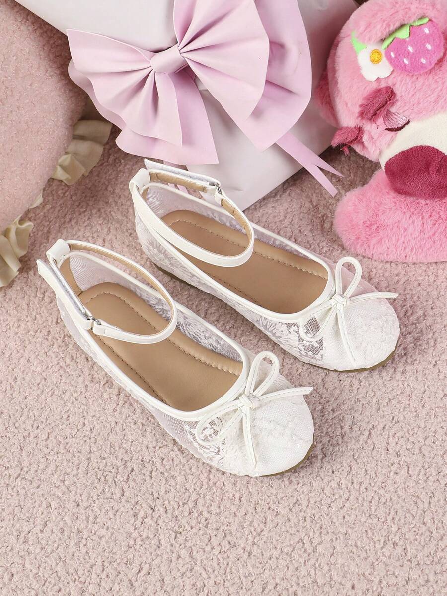 1 par de zapatos de lona con decoración floral de princesa planos para verano, zapatos cómodos para estudiantes, niñas y baile al aire libre, color blanco encaje, zapatos para boda
